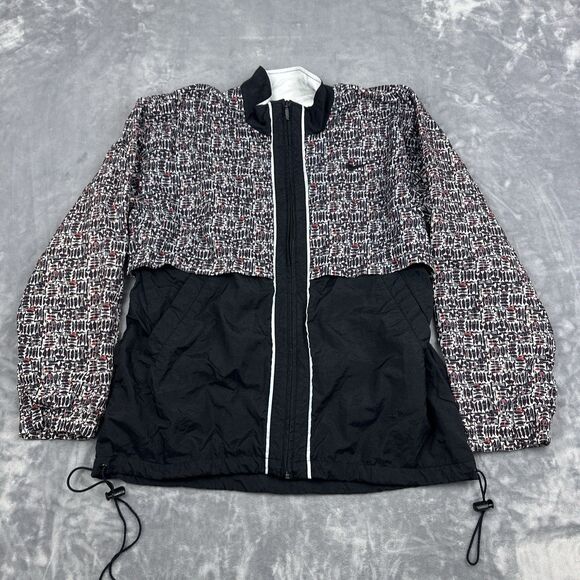 Vintage 90s Nike Windbreaker Jacket Mens Size Small Black Red Vented Lined - Picture 1 of 14